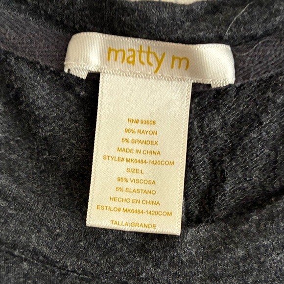 💥Matty M Charcoal Short Sleeve Tee L - Picture 8 of 9